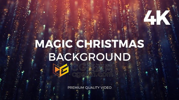 4K闪光魔法粒子神奇梦幻圣诞节背景视频素材免费下载