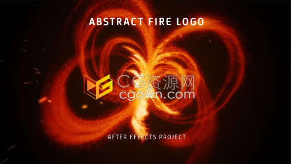 抽象火焰粒子快速分形演绎标志LOGO片头动画-AE模板下载