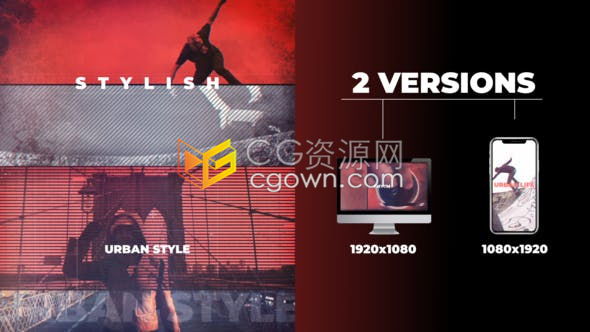 嘻哈街头风跺脚节奏城市宣传幻灯片含垂直版本-AE模板下载