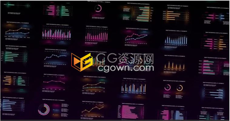 专业设计发光的信息图表公司业务演示财务数据商业幻灯片图表动画-AE模板
