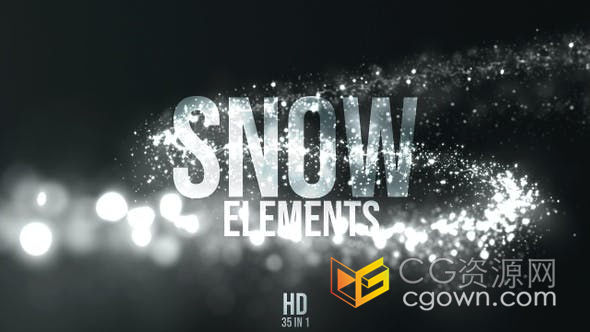 各种形态演绎的闪光魔法粒子背景冬季雪花散景效果转场视频