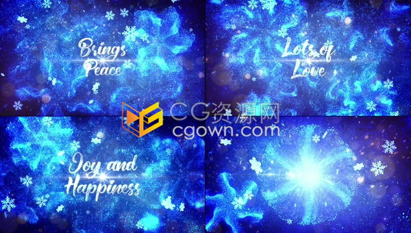 魔幻神奇粒子爆炸雪花降落節(jié)日問候電子賀卡圣誕活動介紹標題幻燈片-AE模板