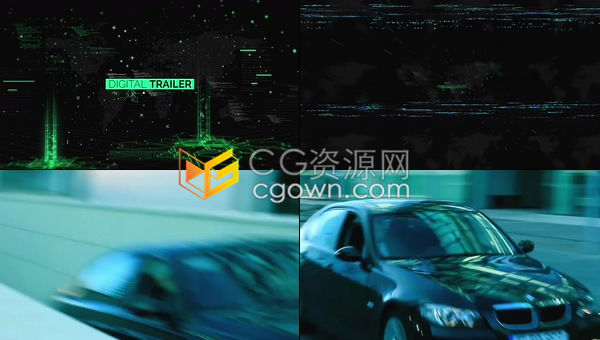 4K高科技科幻视觉元素效果互联网5G大数据预告片加密货币商业视频演示-AE模板