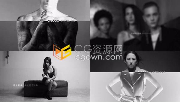 時尚故障標(biāo)題雙重影曝光仿CT拍片黑白灰效果預(yù)告片開場動畫-AE模板