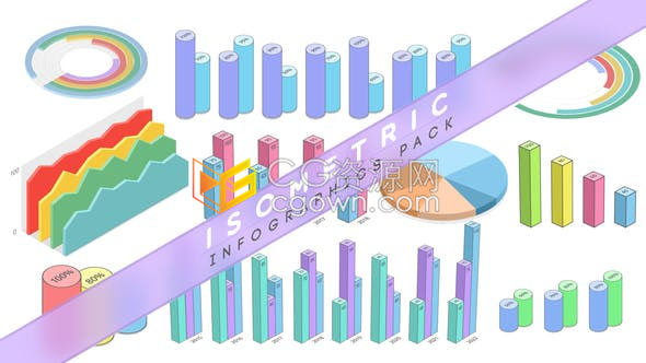 33個三維等距圖表動畫統(tǒng)計年度報告制作公司教育視頻信息圖表-AE模板