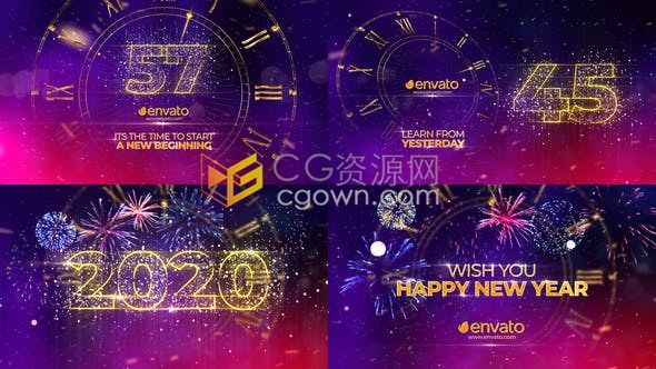 2020年新年倒計時用于午夜音樂派對俱樂部活動慶?；顒庸拘履昃蹠?AE模板