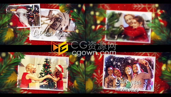 簡單圣誕節(jié)視差幻燈片節(jié)日公司祝福視頻相冊-AE模板下載