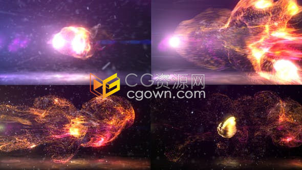 闪光耀斑粒子团快速穿过镜头流体状展示标志LOGO片头动画-AE模板