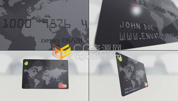 三维信用卡银行卡广告银行业务介绍展示动画-AE模板下载
