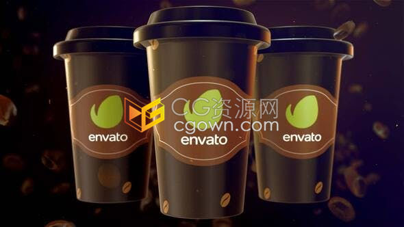 咖啡豆咖啡杯三维展示场景片头咖啡厅餐饮宣传片-AE模板下载