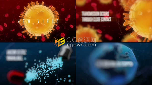 新型冠狀病毒介紹視頻制作細(xì)胞nCoV流行病毒醫(yī)學(xué)宣傳介紹動(dòng)畫(huà)-AE模板免費(fèi)下載