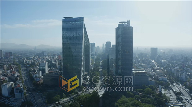 摩天大楼繁华城市商务中心建筑物风景无人机航拍实拍视频下载