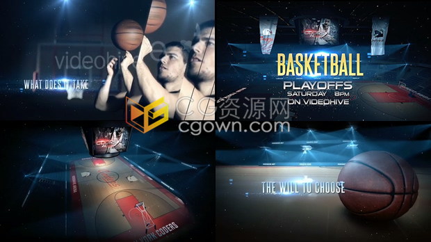 体育赛事运动竞技篮球比赛活动宣传视频开场-AE模板下载