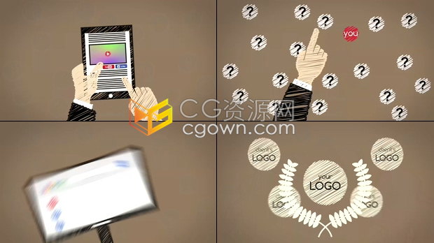 涂鴉風格互聯(lián)網(wǎng)營銷APP推廣視頻營銷在線品牌宣傳動畫-AE模板下載
