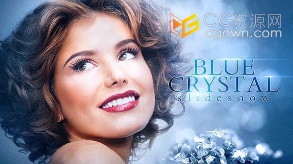AE模板-时尚大气蓝色水晶风格颁奖晚会包装婚礼视频幻灯片