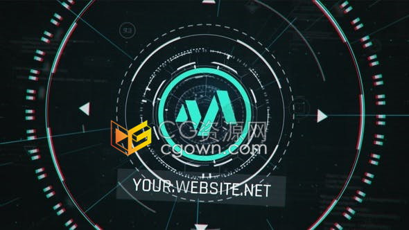 HUD圖形動(dòng)畫信息顯示簡介科技公司宣傳視頻LOGO片頭故障效果-AE模板下載