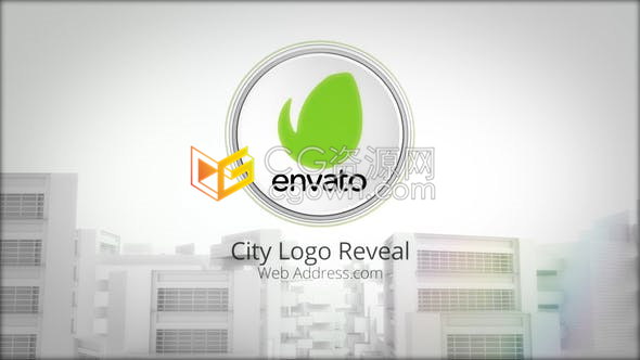 三維城市建筑企業(yè)都市摩天大樓工業(yè)徽標(biāo)LOGO揭示片頭-PR模板下載