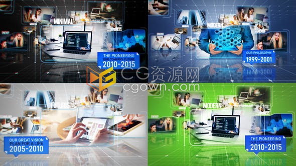 三維空間感全息高科技信息元素商業(yè)游戲網(wǎng)站宣傳片-AE模板下載
