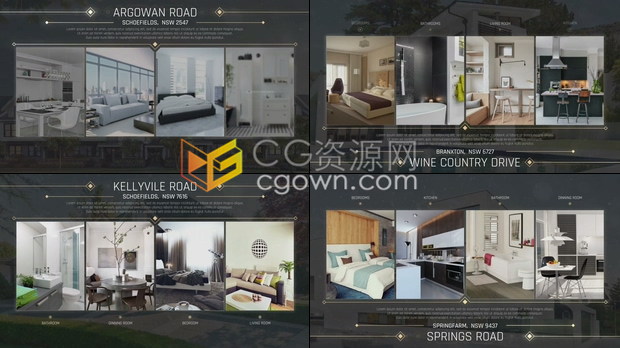 房地产物业促销宣传房地产图标动画住宅酒店公寓室内设计视频广告-AE模板
