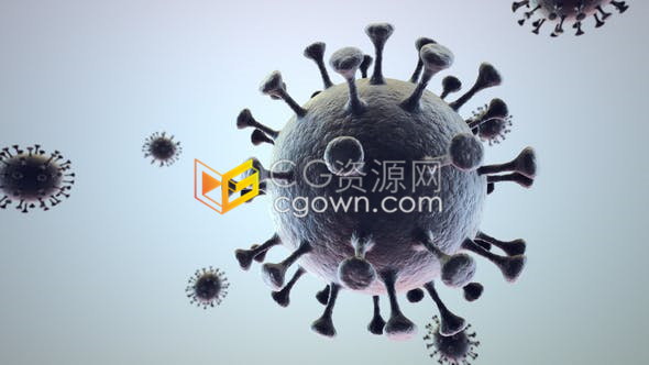 高质量3D渲染新型冠状病毒动画动态背景视频素材