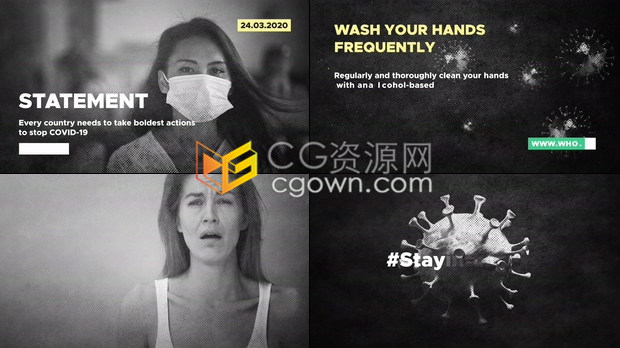 新型冠狀病毒介紹包裝視頻病毒防御感染醫(yī)學(xué)科學(xué)宣傳幻燈片-AE模板下載