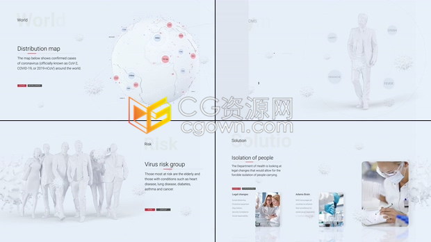 新冠状病毒COVID-19介绍医学科学医疗技术宣传片图文动画视频-AE模板