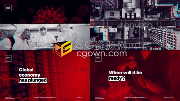 COVID-19相關(guān)新聞公告介紹新型冠狀病毒肺炎公共衛(wèi)生宣傳視頻片頭-AE模板下載