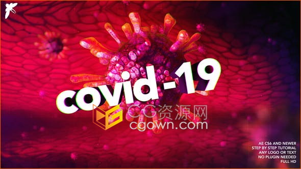 Covid-19疫苗病毒形狀動畫介紹醫(yī)療方面宣傳視頻片頭效果-AE模板下載