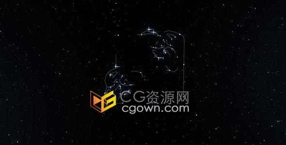 AE模板奇迹地平线落日满天星空展现梦幻星座揭示太空标志LOGO片头