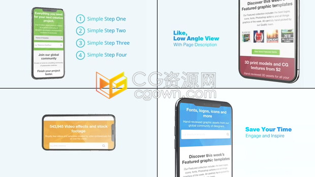 AE模板-iPhoneX手機(jī)APP應(yīng)用程序重大發(fā)布最新功能解釋動(dòng)畫宣傳視頻