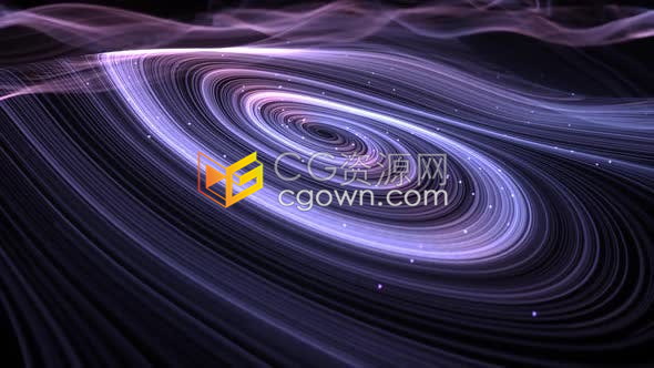 視頻素材-帶粒子線的藍(lán)紫色漩渦背景動(dòng)畫用于抽象宇宙空間未來(lái)科技場(chǎng)景