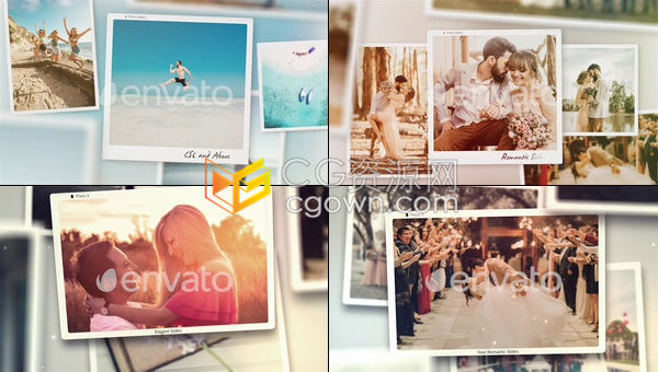 AE模板-浪漫温馨家庭婚礼幻灯片干净简单儿童可爱视频相册