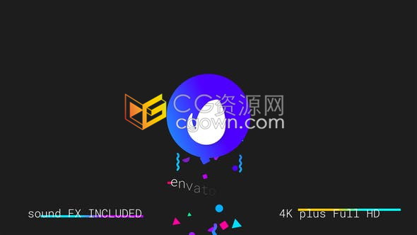 AE模板簡(jiǎn)潔彩色幾何標(biāo)志LOGO動(dòng)畫制作童趣益智科普視頻小片頭