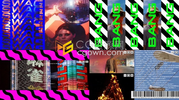 AE模板復(fù)古操作系統(tǒng)藍(lán)屏數(shù)字失真信號(hào)損壞時(shí)尚怪異故障效果開場(chǎng)動(dòng)畫