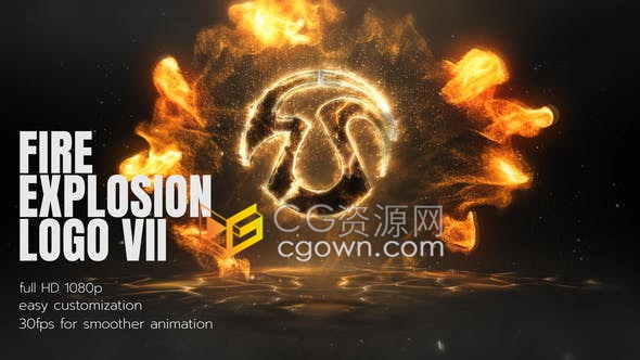 AE模板-火球动画扭曲旋转爆炸显示燃烧火焰标志片头-CG资源网 AE模板-火球动画扭曲旋转爆炸显示燃烧火焰标志片头