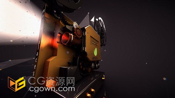 AE模板-E3D插件制作電影院投影機(jī)數(shù)字式放映機(jī)動畫演繹LOGO片頭