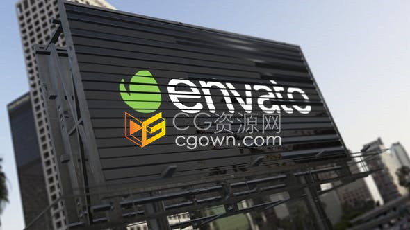 AE模板-E3D制作城市街道大型3D廣告牌翻轉(zhuǎn)展示動(dòng)畫(huà)效果視頻