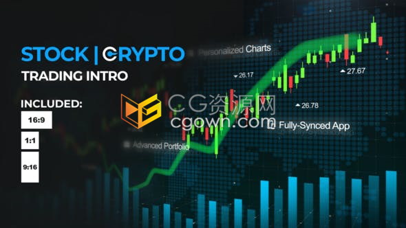 AE模板股票市場交易介紹折線圖大盤分析金融銀行業(yè)務(wù)宣傳片頭
