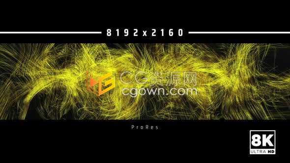8K视频素材-抽象金色长生粒子线条动画背景视频素材动画