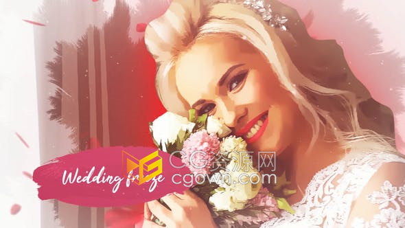 AE模板-制作创意婚礼视频彩色动画冻结画面介绍新娘新郎效果-CG资源网 AE模板-制作创意婚礼视频彩色动画冻结画面介绍新娘新郎效果