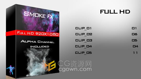 視頻素材-5組帶Alpha透明通道煙霧視覺效果動畫素材