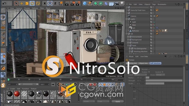 C4D插件-Nitro4D NitroSolo v1.07场景对象物体单独显示分组控制