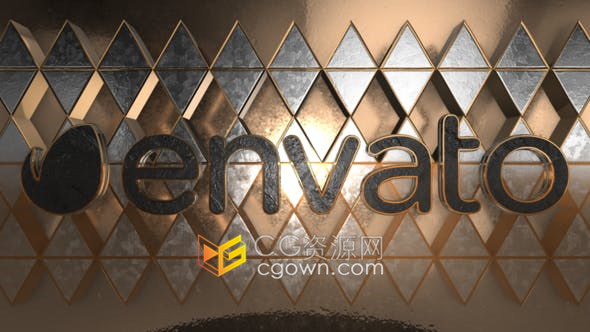 Element 3D v2金屬菱形三維場景動畫LOGO標(biāo)志視頻片頭-AE模板