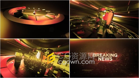 视频素材-Breaking News突发新闻电视广播视频片头