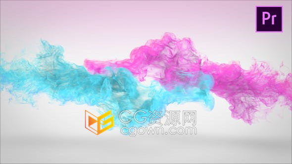 PR模板-双色粒子烟雾状混合揭示时尚美丽网站品牌LOGO动画