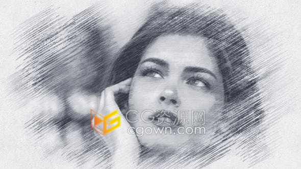 制作艺术草图绘画素描笔刷照片动画效果视频-AE模板-CG资源网 制作艺术草图绘画素描笔刷照片动画效果视频-AE模板