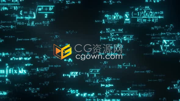 浮動發(fā)光科學(xué)數(shù)學(xué)公式背景視頻素材免費下載
