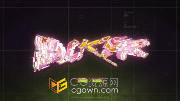 高科技全息數(shù)字動態(tài)霓虹燈故障效果賽博朋克風(fēng)標(biāo)志片頭-AE模板