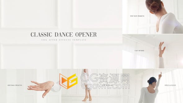 古典优雅音乐舞蹈开场白艺术文化表演宣传标题片头-AE模板