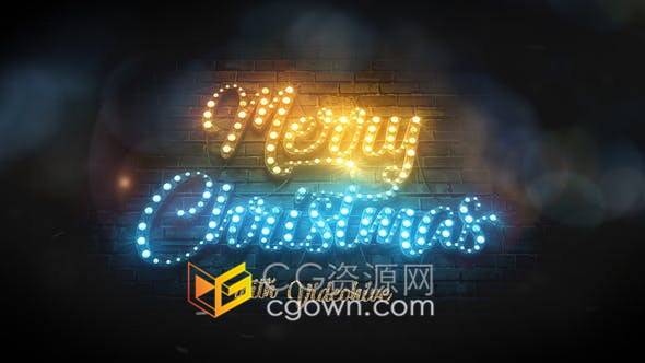 溫暖氣氛獨(dú)特圣誕賀卡明亮節(jié)日元素?zé)襞輨?dòng)畫(huà)效果-AE模板